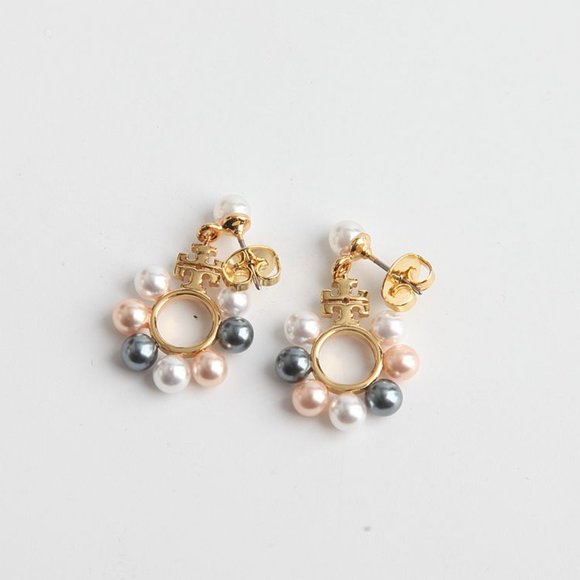 BRAND NEW TORY BURCH KIRA MULTI COLOR PEARL DROP EARRING - Picture 2 of 5